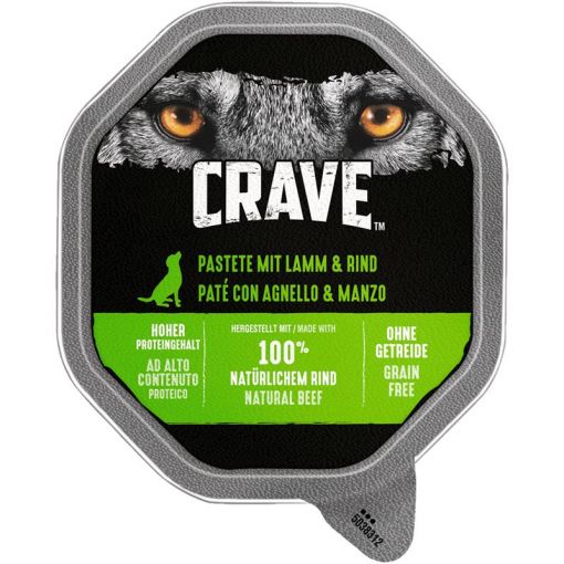 Crave Dog Schale Pastete mit Lamm & Rind 150g (Menge: 14 je Bestelleinheit)