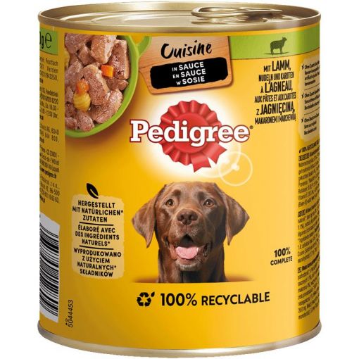 Pedigree Dose Cuisine in Sauce Lamm, Nudeln & Karotten 800g (Menge: 12 je Bestelleinheit)