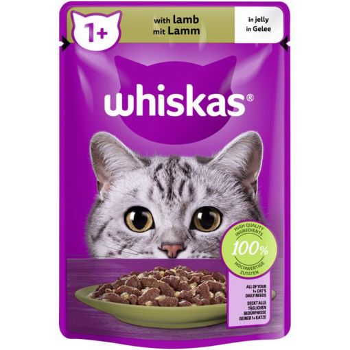 Whiskas Portionsbeutel 1+ Lamm in Gelee 85g (Menge: 28 je Bestelleinheit)