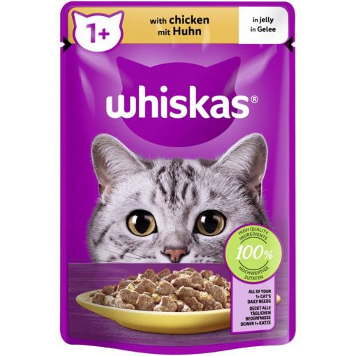 Whiskas Portionsbeutel 1+ Huhn in Gelee 85g (Menge: 28 je Bestelleinheit)