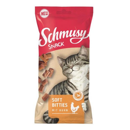 Schmusy Snack Soft Bitties mit Huhn 60g (Menge: 16 je Bestelleinheit)