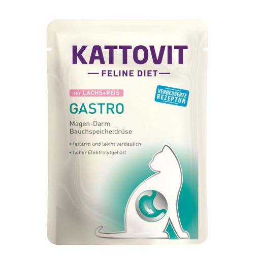 Kattovit PB Feline Diet Gastro Lachs & Reis 85g (Menge: 24 je Bestelleinheit)