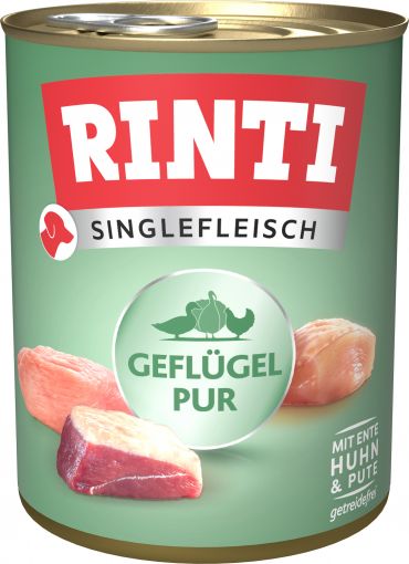 Rinti Singlefleisch Geflügel Pur 800 g (Menge: 6 je Bestelleinheit)