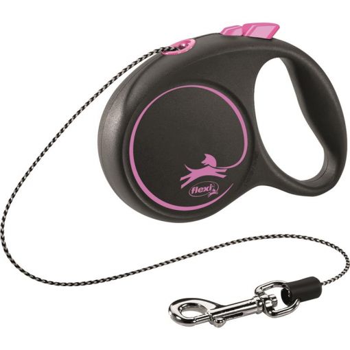 flexi Seil-Leine Black Design pink XS 3 m