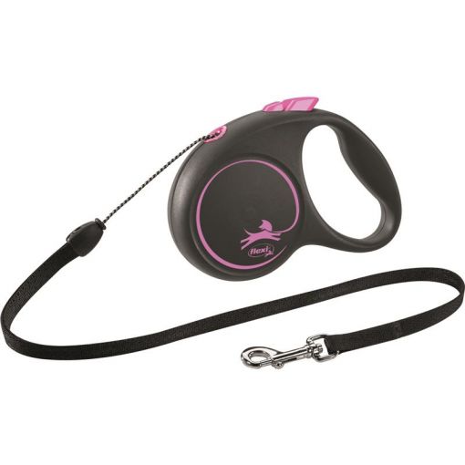 flexi Seil-Leine Black Design pink S 5 m