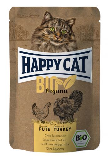 Happy Cat Bio Pouch Huhn & Pute 85g (Menge: 12 je Bestelleinheit)