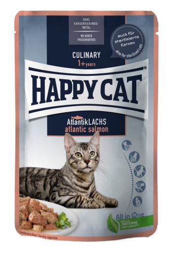 Happy Cat Pouches Culinary Atlantik Lachs 85g (Menge: 24 je Bestelleinheit)