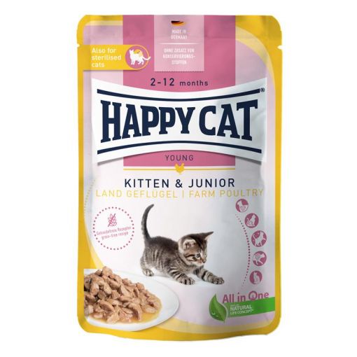 Happy Cat PB Young Meat in Sauce Kitten & Junior Land Geflügel 85g (Menge: 20 je Bestelleinheit)