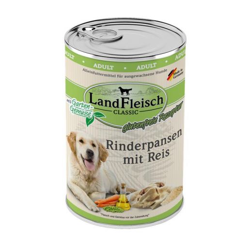 Landfleisch Dog Classic Rinderpansen mit Reis & Gartengemüse 400g (Menge: 6 je Bestelleinheit)