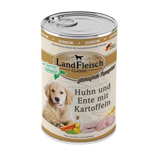 Landfleisch Dog Classic Junior Huhn, Ente & Kartoffeln mit Gartengemüse 400g (Menge: 6 je Bestelleinheit)