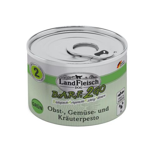 LandFleisch B.A.R.F.2GO Obst-, Gemüse und Kräuterpesto Grün 200g (Menge: 6 je Bestelleinheit)