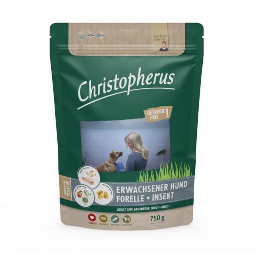 Christopherus Erwachsener Hund Getreidefrei Forelle & Insekt 750g