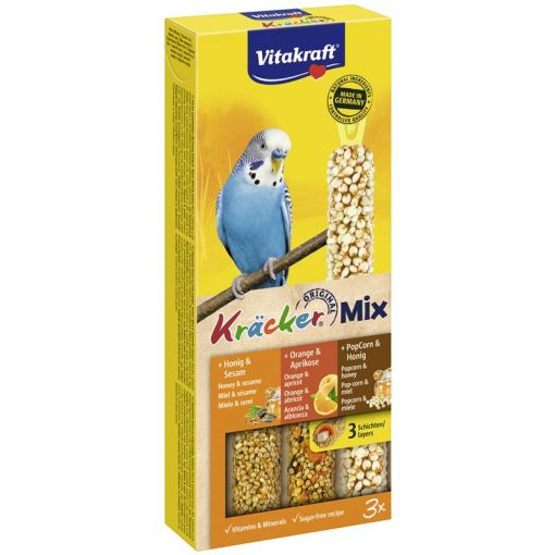 Vitakraft Bird Kräcker Mix Honig, Orange & Popcorn 80g