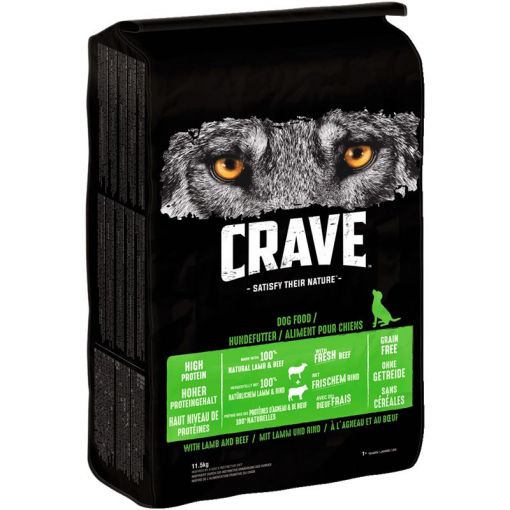 Crave Dog Trockennahrung Adult mit Lamm & Rind 11,5kg