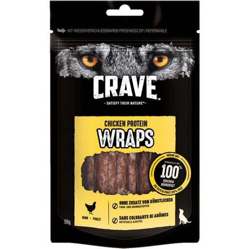 Crave Dog Snack Protein Wraps mit Huhn 50 g (Menge: 10 je Bestelleinheit)