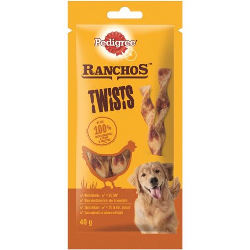 Pedigree Ranchos Twists mit 100% frischer Hühnerbrust 40g (Menge: 12 je Bestelleinheit)