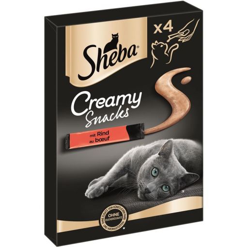 Sheba Creamy Snacks mit Rind 4x12g (Menge: 11 je Bestelleinheit)