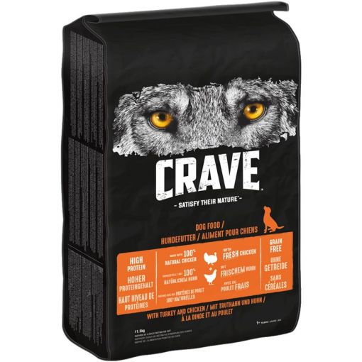 Crave Dog Trockenfutter Adult mit Truthahn & Huhn 11,5 kg