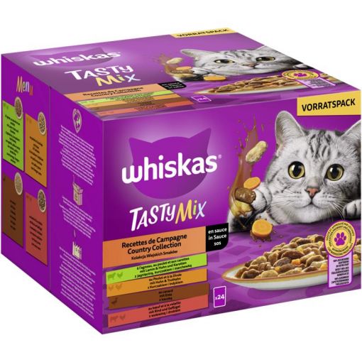 Whiskas Portionsbeutel Tasty Mix Multipack Country Collection in Sauce 24 x 85g (Menge: 2 je Bestelleinheit)