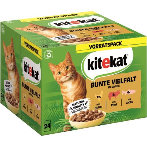 Kitekat P.B. Multipack Bunte Vielfalt in Sauce 24x85g (Menge: 2 je Bestelleinheit)