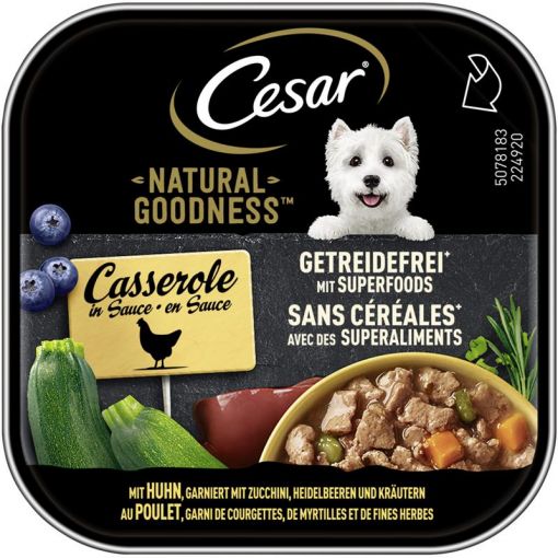 Cesar Schale Natural Goodness Casserole in Sauce Getreidefrei Superfoods Huhn 100g (Menge: 16 je Bestelleinheit)