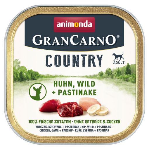 Animonda Dog GranCarno Country Adult Huhn, Wild & Pastinake 150g (Menge: 22 je Bestelleinheit)