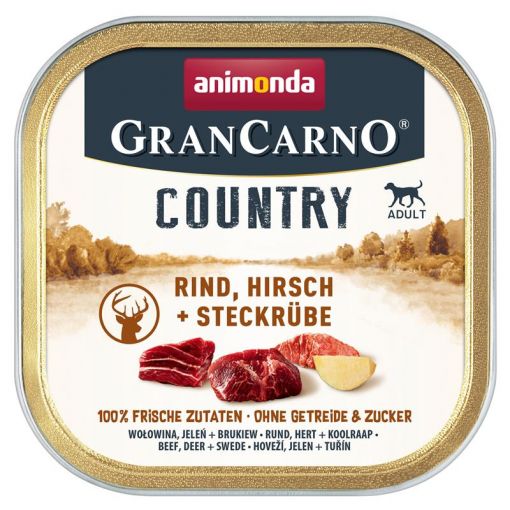 Animonda Dog GranCarno Country Adult Rind, Hirsch & Steckrübe 150g (Menge: 22 je Bestelleinheit)