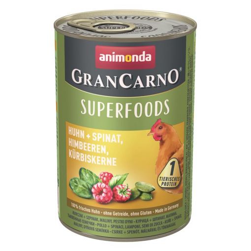 Animonda Dog GranCarno Adult Superfood Huhn & Spinat 400g (Menge: 6 je Bestelleinheit)