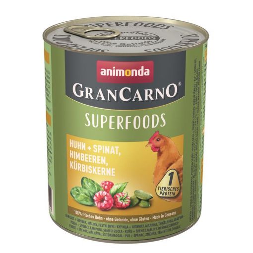 Animonda Dog GranCarno Adult Superfood Huhn & Spinat 800g (Menge: 6 je Bestelleinheit)