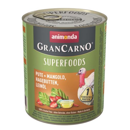 Animonda Dog GranCarno Adult Superfood Pute & Mangold 800g (Menge: 6 je Bestelleinheit)