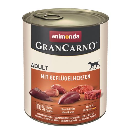 Animonda GranCarno Adult Geflügelherzen 800g (Menge: 6 je Bestelleinheit)