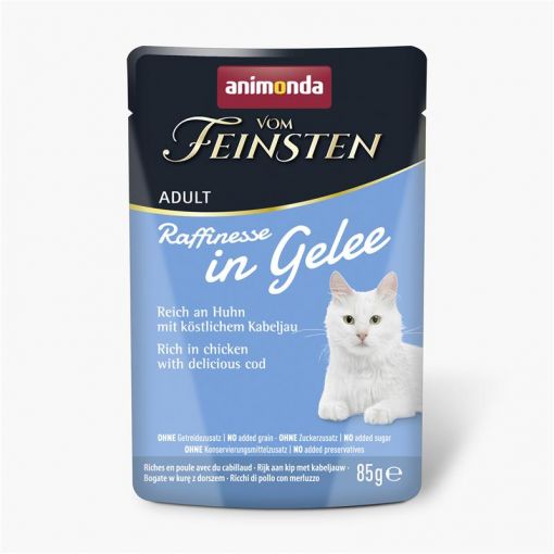 Animonda Cat vom Feinsten Raffinesse in Gelee Adult reich an Huhn mit Kabeljau 85 g (Menge: 24 je Bestelleinheit)