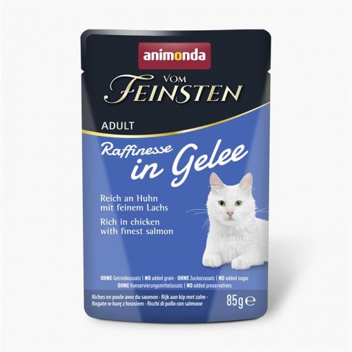 Animonda Cat vom Feinsten Raffinesse in Gelee Adult reich an Huhn mit Lachs 85 g (Menge: 24 je Bestelleinheit)