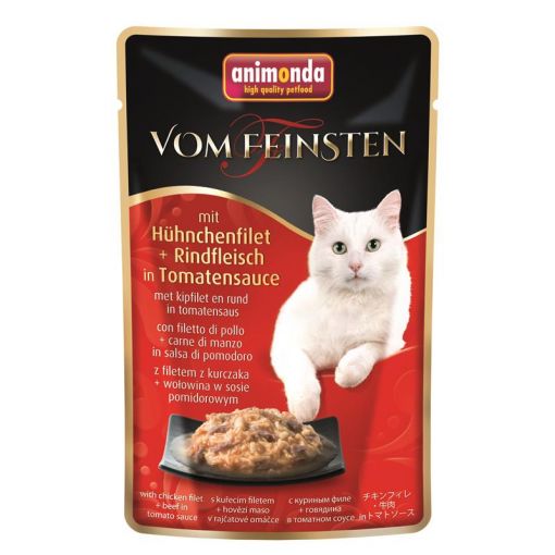 Animonda Cat vom Feinsten mit Hühnchenfilet & Rindfleisch in Tomatensauce 50g (Menge: 18 je Bestelleinheit)