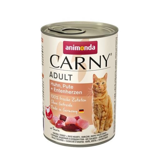 Animonda Cat Carny Adult Huhn, Pute & Entenherzen 400g (Menge: 6 je Bestelleinheit)