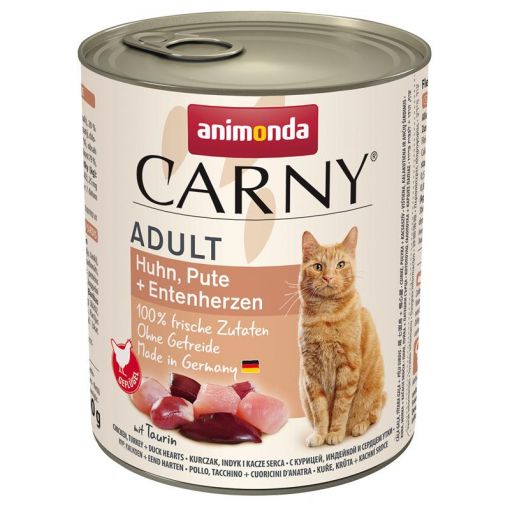 Animonda Cat Carny Adult Huhn, Pute & Entenherzen 800 g (Menge: 6 je Bestelleinheit)