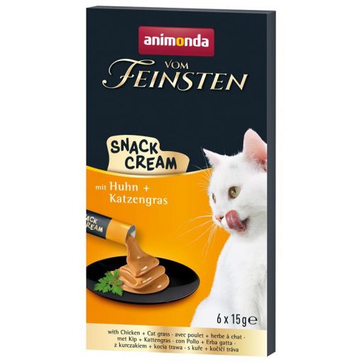 Animonda Snack Vom Feinsten Cream Adult Huhn & Katzengras 6x15 g (Menge: 11 je Bestelleinheit)