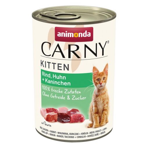 Animonda Cat Carny Kitten Rind, Huhn & Kaninchen 400g (Menge: 12 je Bestelleinheit)