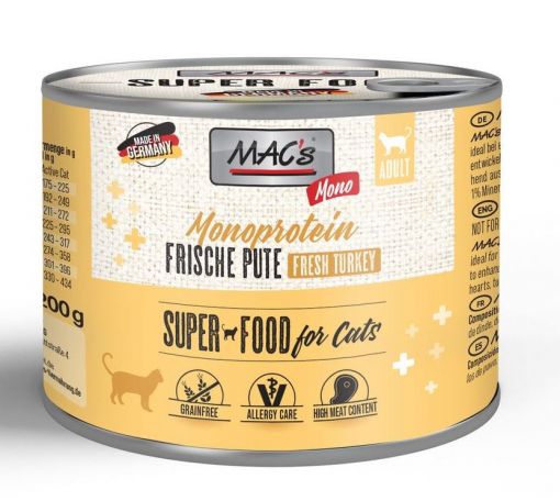 MACs Cat Mono Frische Pute 200g (Menge: 6 je Bestelleinheit)