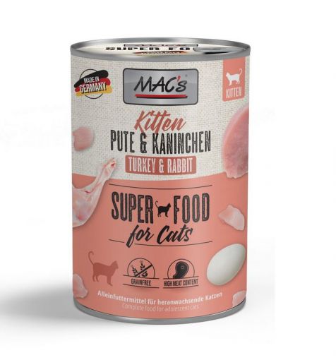 MACs Cat Kitten Pute & Kaninchen 400g (Menge: 6 je Bestelleinheit)