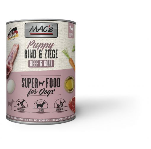 MACs Dog Puppy Rind & Ziege 800g (Menge: 6 je Bestelleinheit)