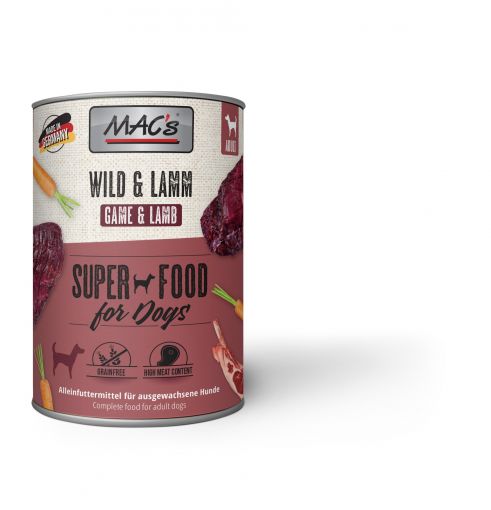 MACs Dog Wild & Lamm 400g (Menge: 6 je Bestelleinheit)