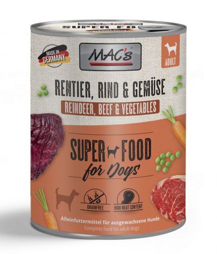 MACs Dog Rentier, Rind & Gemüse 800g (Menge: 6 je Bestelleinheit)