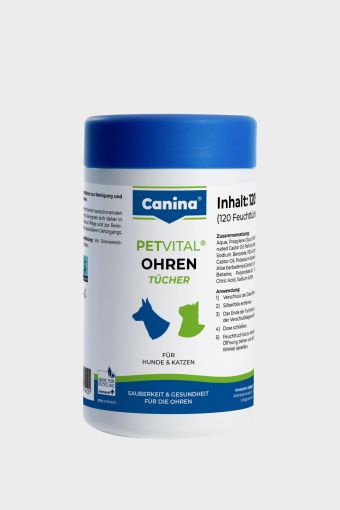 Canina Petvital Ohrentücher 120 Stück