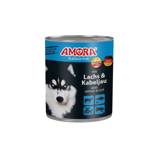 AMORA Dog Fleisch Pur Lachs &  Kabeljau 800g (Menge: 6 je Bestelleinheit)