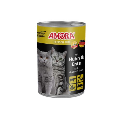 AMORA Cat Fleisch Pur mit Huhn & Ente 400g (Menge: 6 je Bestelleinheit)