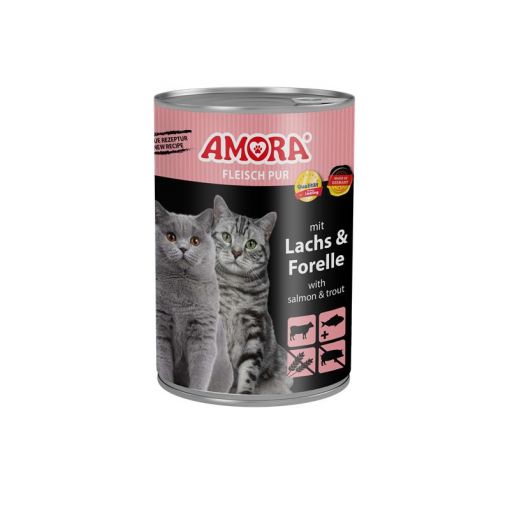 AMORA Cat Fleisch Pur mit Lachs & Forelle 400g (Menge: 6 je Bestelleinheit)