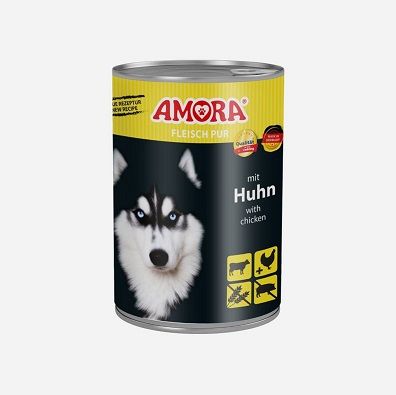 AMORA Dog Fleisch Pur Adult Huhn 400g (Menge: 6 je Bestelleinheit)