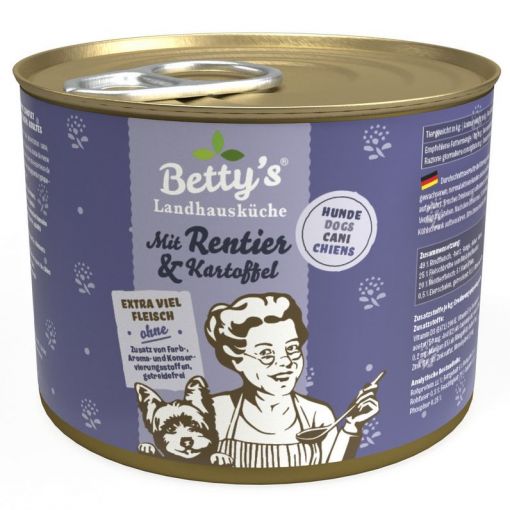 Bettys Landhausküche Hund Dose Rentier & Kartoffel 200 g (Menge: 6 je Bestelleinheit)