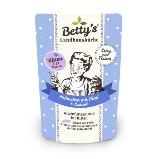 Bettys Landhausküche Katze FB Kitten Hühnchen mit Rind 100g (Menge: 12 je Bestelleinheit)